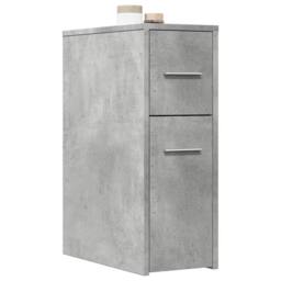 Berkfield Home Narrow Bathroom Cupboard with Wheels Concrete Grey Engineered Wood - thumbnail 2