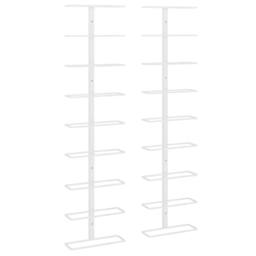 Berkfield Home Wall-mounted Wine Rack for 9 Bottles 2 pcs White Iron - thumbnail 3