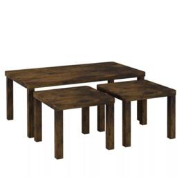 Havendro Rustic Brown Coffee Tables Set of 3 Nesting Wooden - thumbnail 4