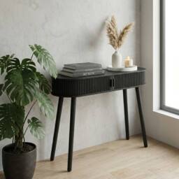 Garden Greatness Maison Ribbed Urban Side Table in Black - Size: 1 Pack - thumbnail 2