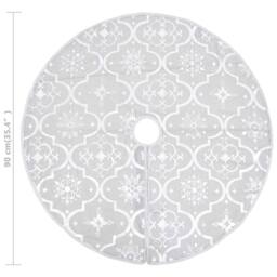 Berkfield Home Luxury Christmas Tree Skirt with Sock White 90 cm Fabric - thumbnail 8