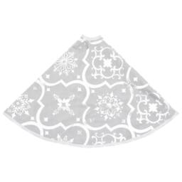 Berkfield Home Luxury Christmas Tree Skirt with Sock White 90 cm Fabric - thumbnail 5