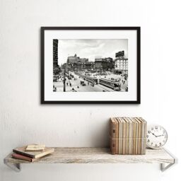Artery8 Vintage Photo Cityscape Black & White Picture Woodward Avenue Traffic 1917 Life Detroit Artwork Framed Wall Art Print 12X16 Inch - thumbnail 2