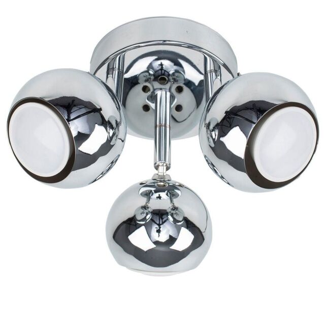 ValueLights Retro Eyeball 3 Way Silver Ceiling Bar Spotlight - image 1