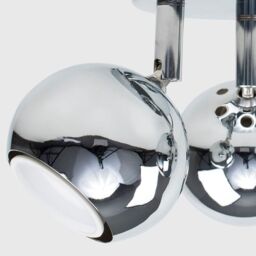 ValueLights Retro Eyeball 3 Way Silver Ceiling Bar Spotlight - thumbnail 4