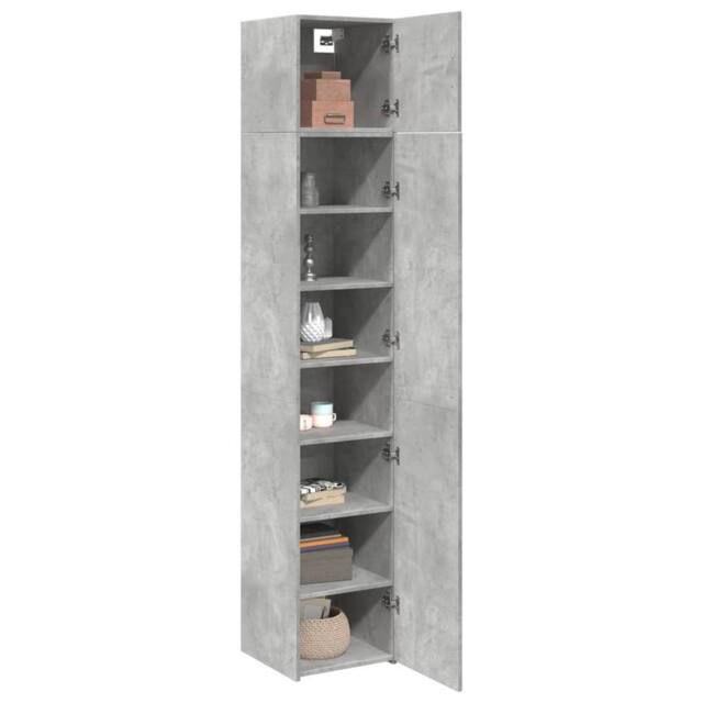 Berkfield Home Slim Storage Cabinet Concrete Grey 40x42.5x225 cm Engineered Wood - image 1