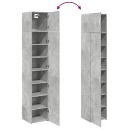 Berkfield Home Slim Storage Cabinet Concrete Grey 40x42.5x225 cm Engineered Wood - thumbnail 9