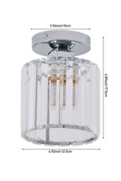 Living and Home E27 Modern Crystal Ceiling Light in Silver - thumbnail 4