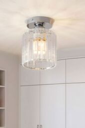 Living and Home E27 Modern Crystal Ceiling Light in Silver - thumbnail 2