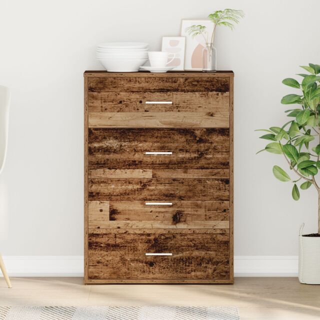 Berkfield Home Sideboard with Drawer Old wood 60 x 31 x 84 cm Particle board in Brown - image 1
