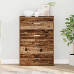 Berkfield Home Sideboard with Drawer Old wood 60 x 31 x 84 cm Particle board in Brown - thumbnail 1