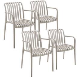 tectake Garden Chairs Alcudia in Taupe - Size: 4 Person - thumbnail 1