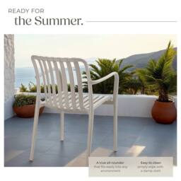 tectake Garden Chairs Alcudia in Taupe - Size: 4 Person - thumbnail 4