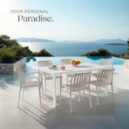 tectake Garden Chairs Alcudia in Taupe - Size: 4 Person - thumbnail 8