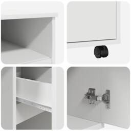Berkfield Home White Computer Desk with Drawers White MDF, Particle board Standard - thumbnail 9