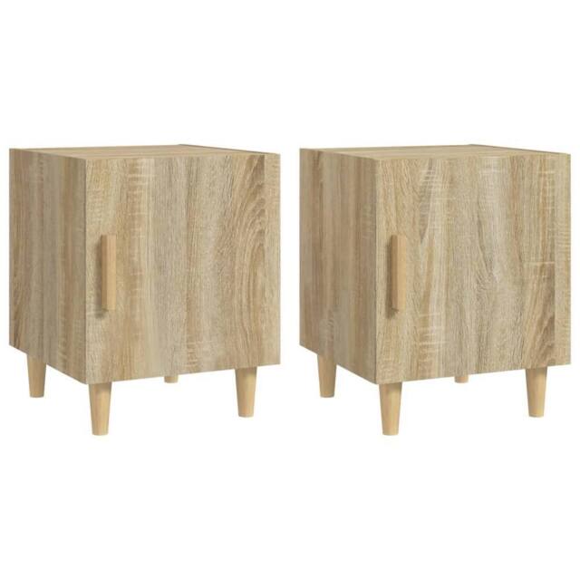 Berkfield Home Bedside Cabinets 2 pcs Sonoma Oak Engineered Wood in Light Oak - image 1