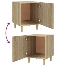 Berkfield Home Bedside Cabinets 2 pcs Sonoma Oak Engineered Wood in Light Oak - thumbnail 7