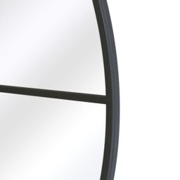 MirrorOutlet Black Large Circular Window Metal Garden Wall Mirror (180x180cm) - Size: 1 Pack - thumbnail 5