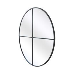 MirrorOutlet Black Large Circular Window Metal Garden Wall Mirror (180x180cm) - Size: 1 Pack - thumbnail 6