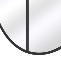 MirrorOutlet Black Large Circular Window Metal Garden Wall Mirror (180x180cm) - Size: 1 Pack - thumbnail 4