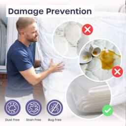 volila Waterproof Mattress Bag for Moving & Storage - Heavy Duty & Reusable in Clear - Size: Large - thumbnail 8