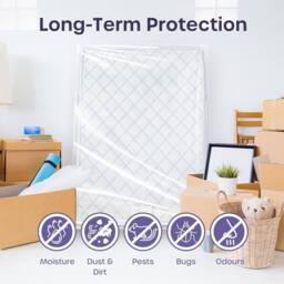 volila Waterproof Mattress Bag for Moving & Storage - Heavy Duty & Reusable in Clear - Size: Large - thumbnail 6