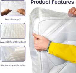 volila Waterproof Mattress Bag for Moving & Storage - Heavy Duty & Reusable in Clear - Size: Large - thumbnail 3