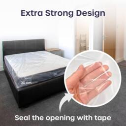 volila Waterproof Mattress Bag for Moving & Storage - Heavy Duty & Reusable in Clear - Size: Large - thumbnail 4
