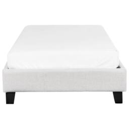 Wyld and Coco EU Single Bed 3ft Light Grey Linen-Look Slatted Frame No Headboard - thumbnail 5