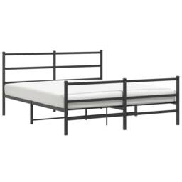 Berkfield Home Metal Bed Frame without Mattress with Footboard¬†Black 150x200cm in Black - Size: 150x200 cm - thumbnail 1