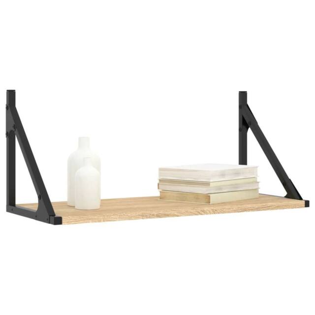 Berkfield Home Beautiful Wall Shelves 2 pcs Sonoma Oak 60x25x25.5 cm Engineered wood in Light Oak - image 1