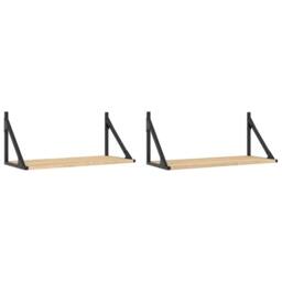 Berkfield Home Beautiful Wall Shelves 2 pcs Sonoma Oak 60x25x25.5 cm Engineered wood in Light Oak - thumbnail 3