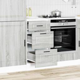 Berkfield Home Kitchen Base Cabinet Porto Grey Sonoma Engineered Wood - thumbnail 3