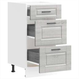 Berkfield Home Kitchen Base Cabinet Porto Grey Sonoma Engineered Wood - thumbnail 5