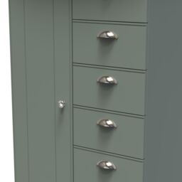 Ready Assembled 2 U Albert 1 Door 5 Drawer Childrens Wardrobe (Ready Assembled) in Pale Green - thumbnail 4