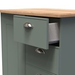 Ready Assembled 2 U Albert 1 Door 5 Drawer Childrens Wardrobe (Ready Assembled) in Pale Green - thumbnail 6