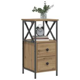 Berkfield Home Bedside Cabinets 2 pcs Artisan Oak 34x35.5x70 cm Engineered Wood in Brown - thumbnail 2