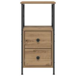 Berkfield Home Bedside Cabinets 2 pcs Artisan Oak 34x35.5x70 cm Engineered Wood in Brown - thumbnail 4