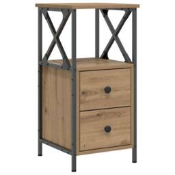 Berkfield Home Bedside Cabinets 2 pcs Artisan Oak 34x35.5x70 cm Engineered Wood in Brown - thumbnail 5