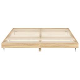 Berkfield Home Bed Frame Sonoma Oak 200x200 cm Engineered Wood in Light Oak - thumbnail 6
