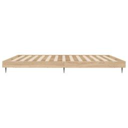 Berkfield Home Bed Frame Sonoma Oak 200x200 cm Engineered Wood in Light Oak - thumbnail 7
