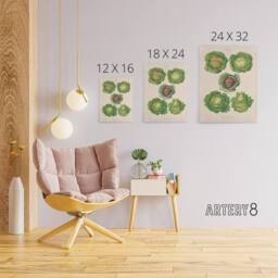 "Artery8 Cabbages Botanical Kitchen Ernst Benary Canvas Wall Art Print in White - Size: W24"" x H32""" - thumbnail 4