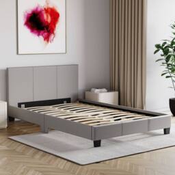 HD Designs Lisbon Small Double Faux Leather Bed Frame UKFR Fabric in Grey - thumbnail 8