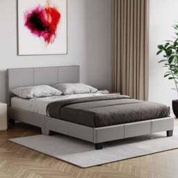 HD Designs Lisbon Small Double Faux Leather Bed Frame UKFR Fabric in Grey - thumbnail 7