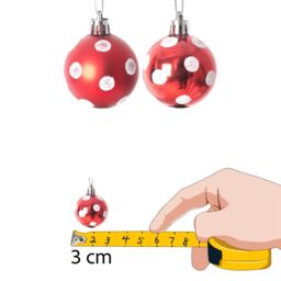 Shatchi Christmas 3cm Bauble White Tree Hanging Decoration Festive Sparkle 12pcs OR 24 pcs in Red - Size: 24 Pack - thumbnail 4