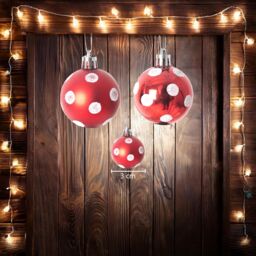 Shatchi Christmas 3cm Bauble White Tree Hanging Decoration Festive Sparkle 12pcs OR 24 pcs in Red - Size: 24 Pack - thumbnail 5