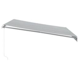 Berkfield Home Manual Retractable Awning with LED Anthracite&White 400x350 cm - thumbnail 5