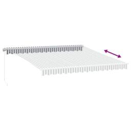 Berkfield Home Manual Retractable Awning with LED Anthracite&White 400x350 cm - thumbnail 6