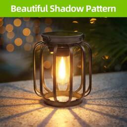 EONLION Columnar 2X Outdoor Solar Lanterns Metal in Black - Size: 100 cm - thumbnail 1