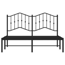 Berkfield Home Metal Bed Frame with Headboard Black 140x190 cm - thumbnail 5